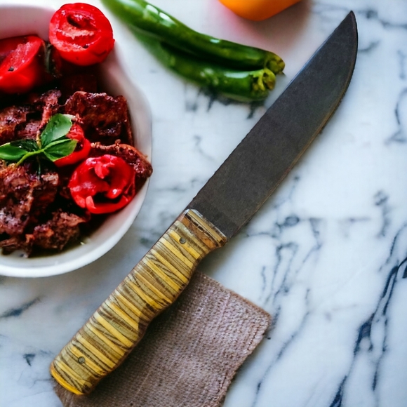 Handcrafted Grey Fox  Original Hardwood Kitchen Butcher Hunting Knive - Picture 2 of 13